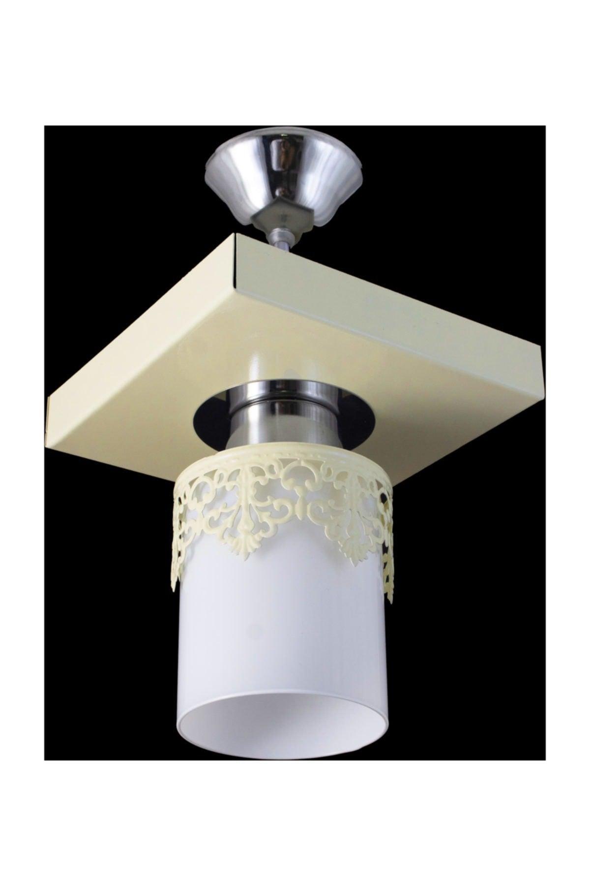 Single Modern Sport Model Square Tray Crowned Cream Chandelier - Swordslife