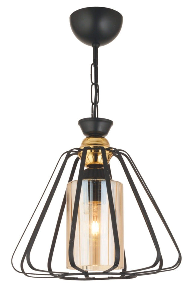 Single Tower Black Modern Downward Facing Chandelier - Swordslife