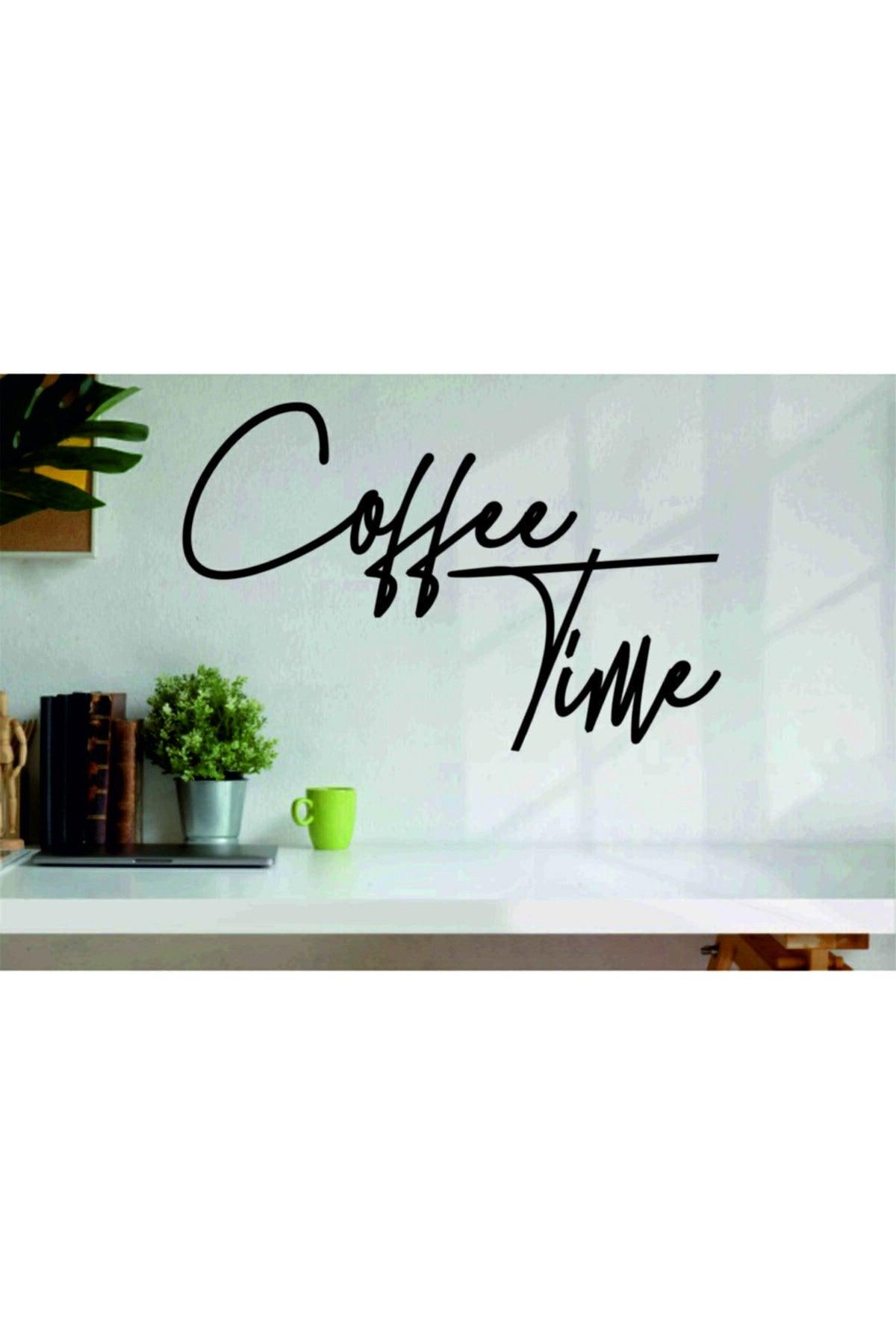 Black Wood Coffee Time Coffee Time Wall Art Lettering Wall Decor For Kitchen Cafe 45x30 cm Painting - Swordslife