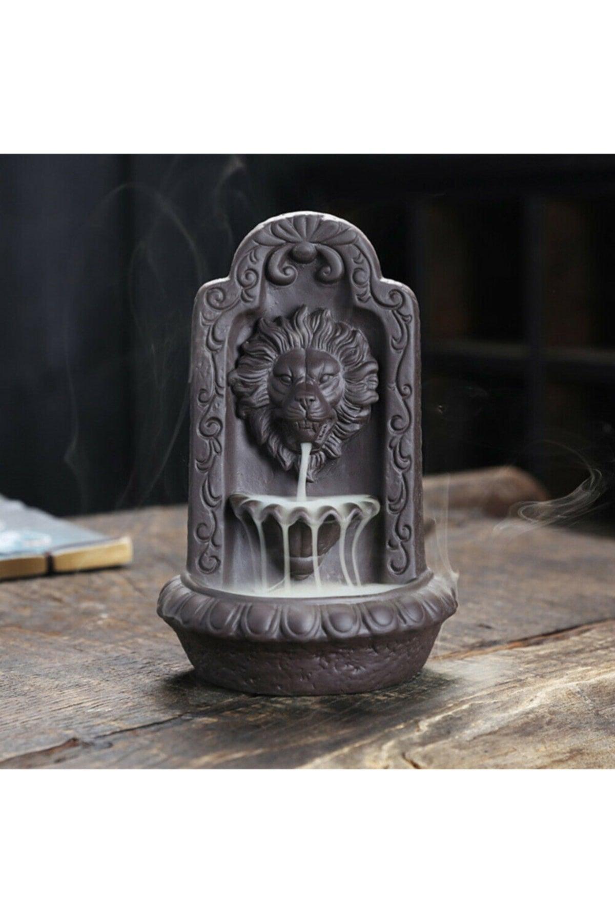 Black Lion Figure Censer Backflow Incense Holder - Swordslife