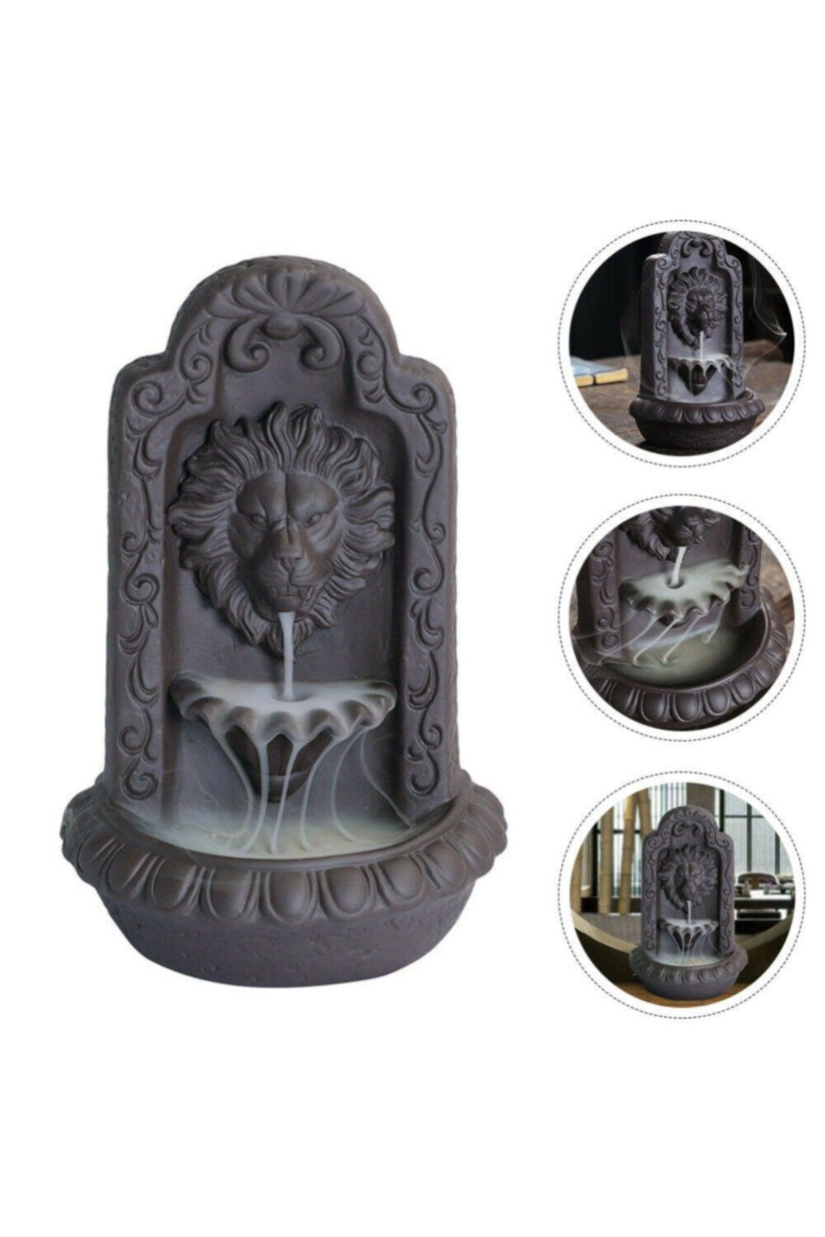 Black Lion Figure Censer Backflow Incense Holder - Swordslife