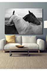 Black White Horses 70x100cm Canvas Painting Wall Decor For Living Room Living Bedroom Office Cafe Entrance - Swordslife