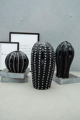 Black and White Detail Decorative 3 Piece Cactus Trinket Set - Swordslife