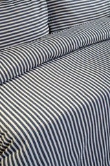 Black Striped Linen Double Duvet Cover & Pillow Set 200x220 Cm - Swordslife