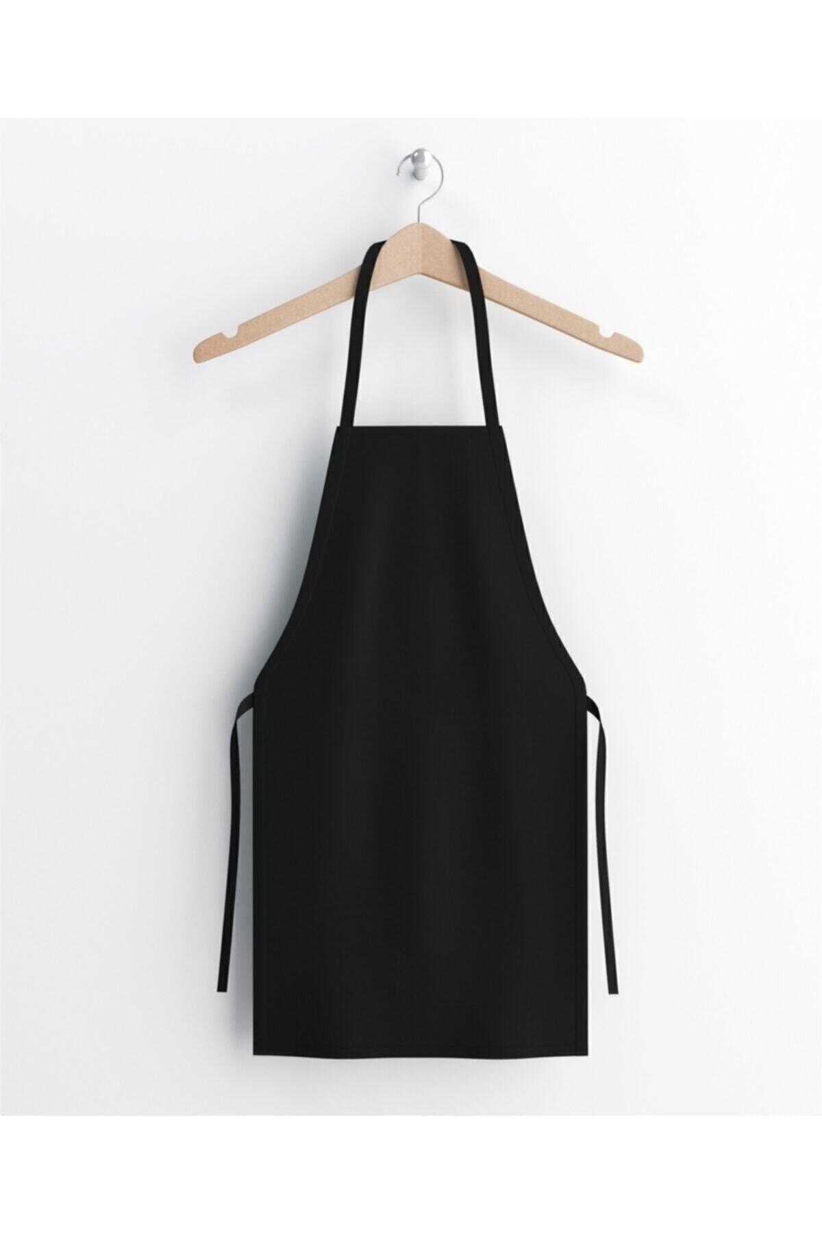 Black Gabardine Fabric Kitchen Cook Apron - Swordslife