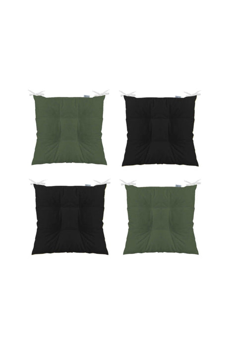 Black-Khaki Combination Pofidik Square Chair Cushion 4 pcs 40 x 40 cm - Swordslife