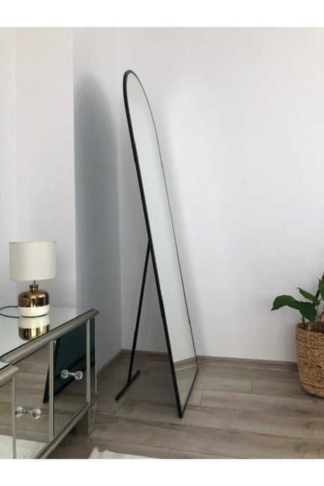 Black Metal Framed Leg Oval Full Length Mirror 180*60 Cm - Swordslife