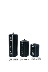 Black Colored Powder Scented 3 Cylinder Candles - Swordslife