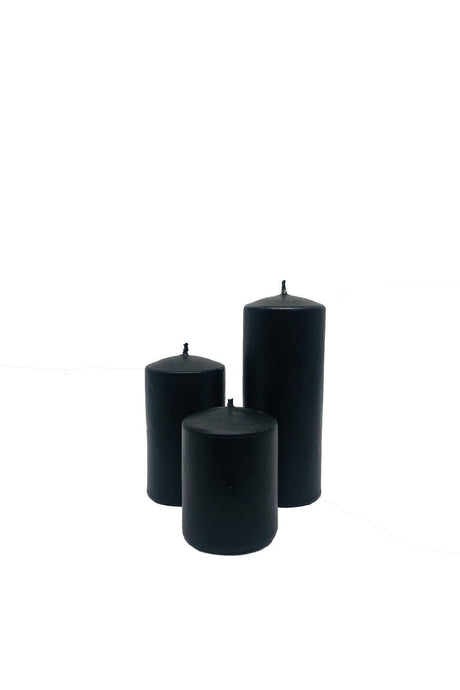 Black Colored Powder Scented 3 Cylinder Candles - Swordslife