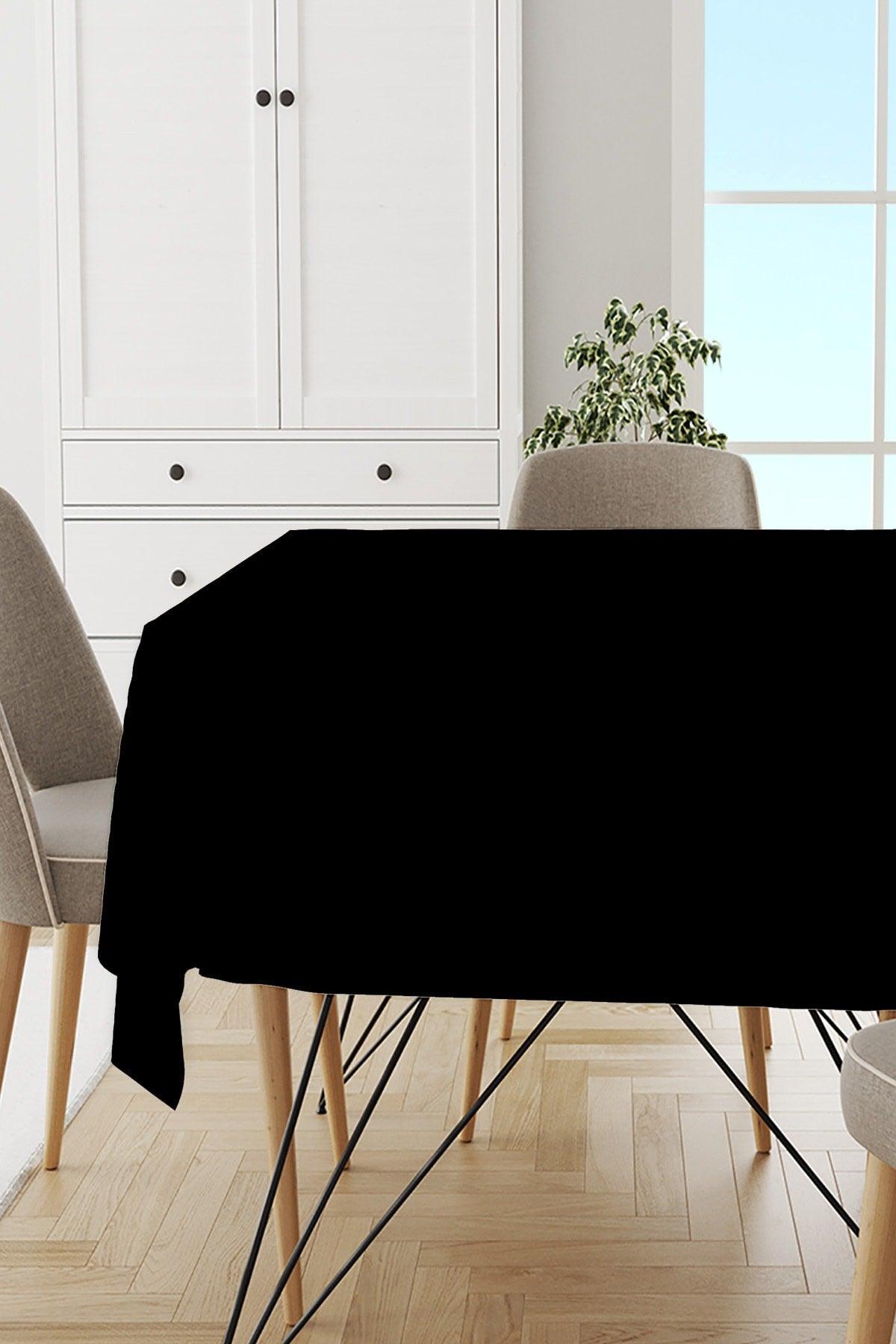 Black Plain Table Cloth Thai Feather Velvet Stain Resistant Washable Woven Fabric Plain Solid Color Mso004 - Swordslife