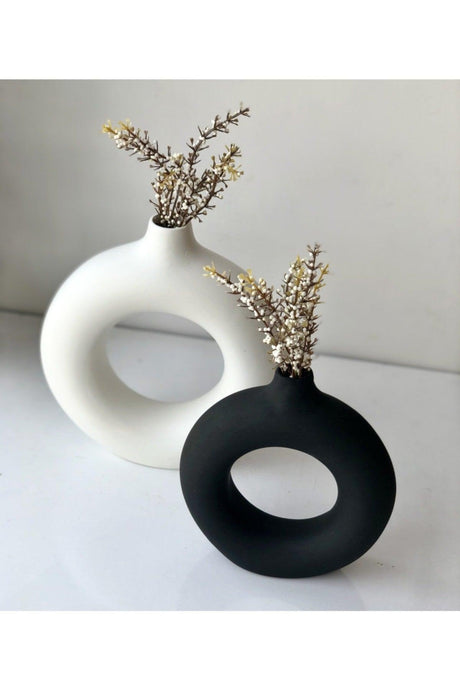 Black & white Ring Vase 2 pcs - Swordslife