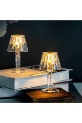 Small Size Crystal Diamond Led Table Lamp Battery Powered Projection Transparent Lampshade 12 Cm - Swordslife