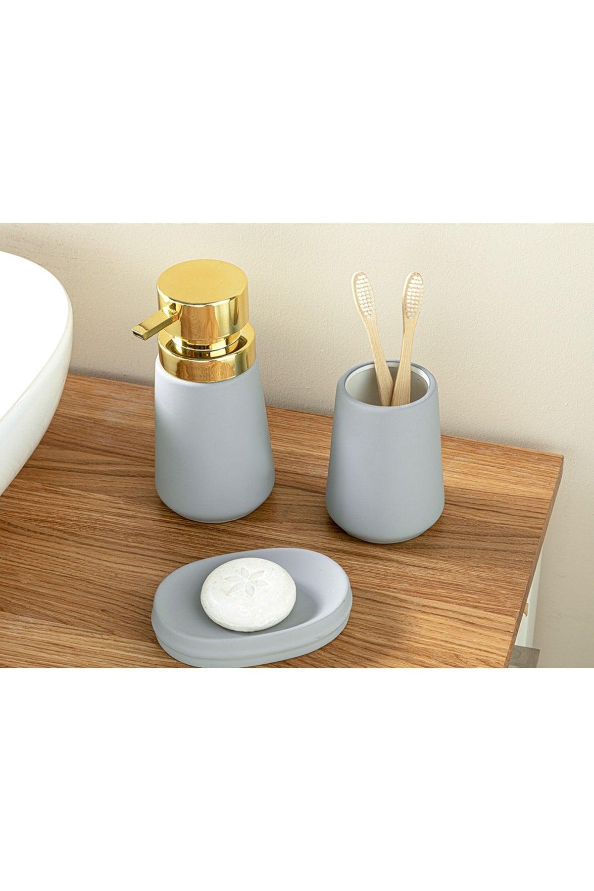 Soft Touch 3 Pcs Bathroom Set Gray