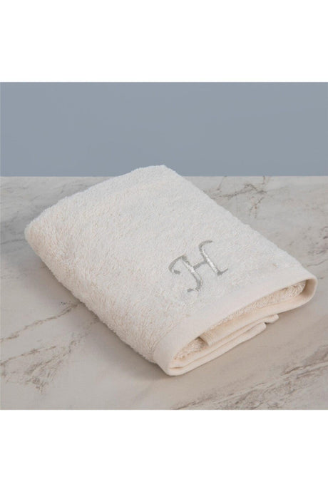 Solid Embroidered Face Towel 50x90 Cm Ecru - Swordslife