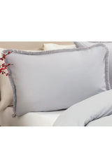 Sona Double Duvet Cover Set with Tassels - Gray - Swordslife