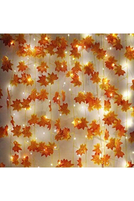 Autumn Concept Decorative Leaf and Daylight Led Illuminated Ivy Leaf 3 mt - Swordslife