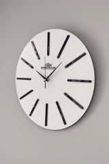 Special Decorative Mirrored Wall Clock White & Black Silent Mechanism 37x37cm - Swordslife