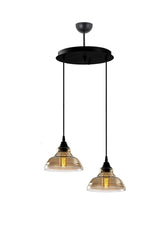 Special Model Double Black Round Modern Smoked Glass Pendant Lamp Chandelier - Swordslife