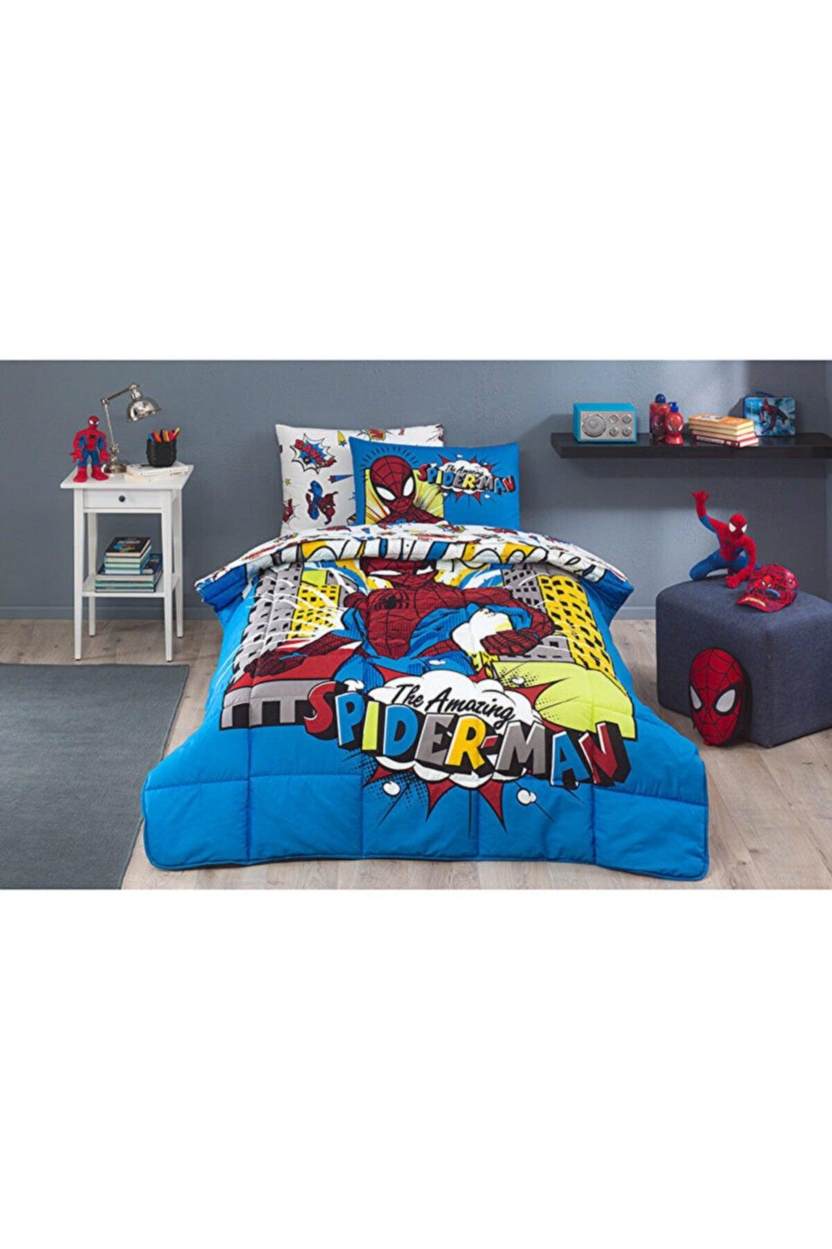 Spiderman New York Single Licensed Elastic Fitted Bed Sheet Child Sleeping Set - Swordslife