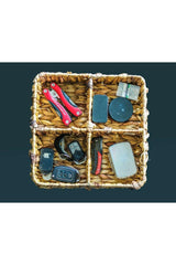 Square Mesh 4 Compartments Room, Office, Desk, Countertop, Kitchen & Storage Organizer Wicker Basket Or Box - Swordslife