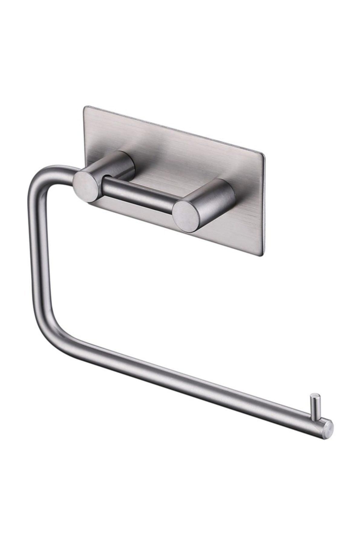 Stainless Steel Toilet Paper Hanger - Adhesive Band System - Inox - Swordslife