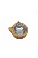 Wooden Cat And Dog With Steel Bowl (Small Breed)