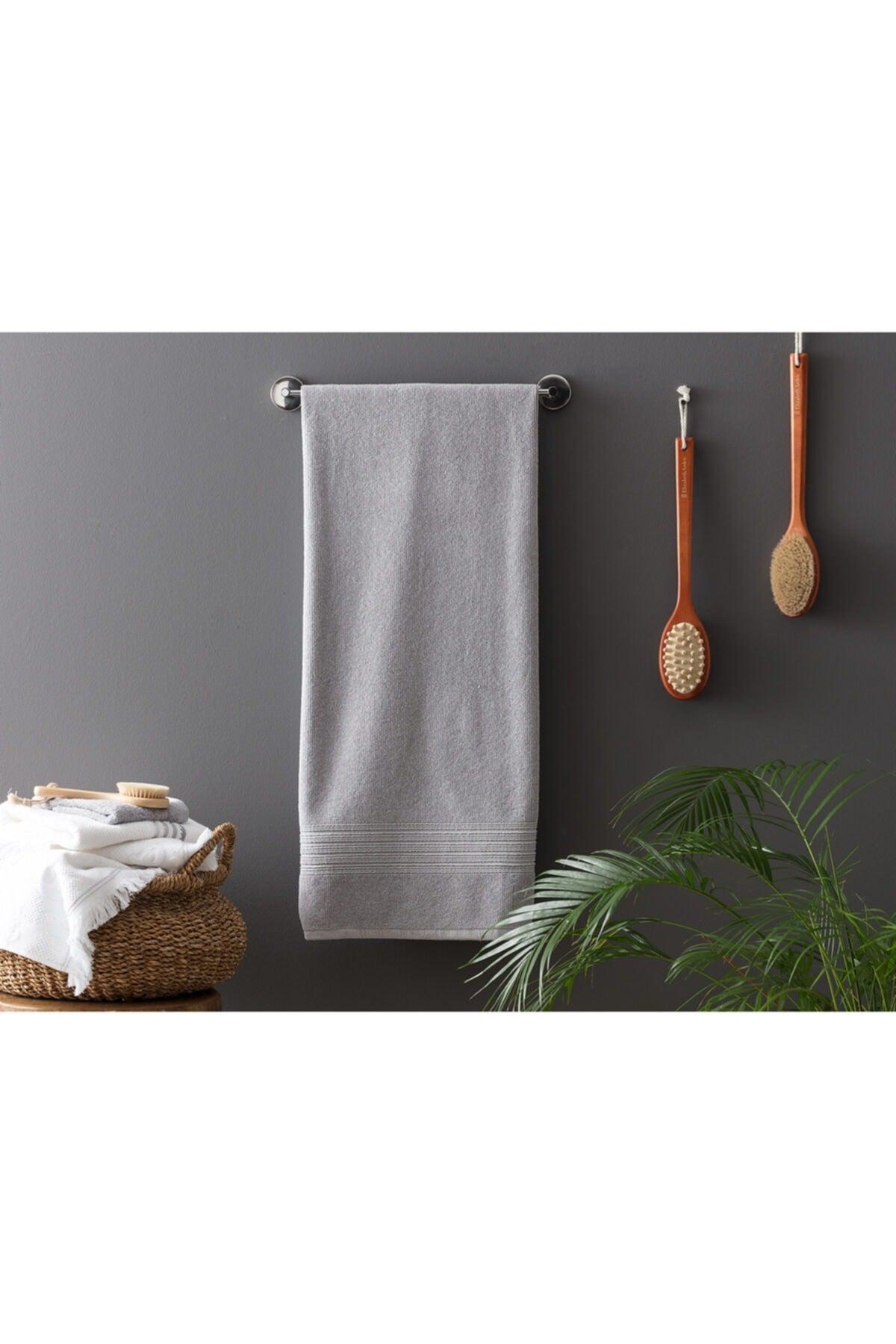 Stripe Dobby Bath Towel - Gray - 80x150 Cm