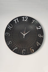 Striped Pattern Black & Silver 50cm Wall Clock Silent Mechanism - Swordslife