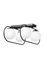 Sühan 4th Row Black and White Globe Glass Chandelier - Swordslife