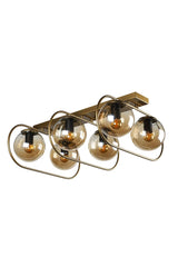 Sühan 6th Row Tumbled Honey Globe Glass Chandelier - Swordslife