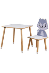 Children's Activity Table and Chair Set with Summer Erase - Mdf- Squirrel - Swordslife