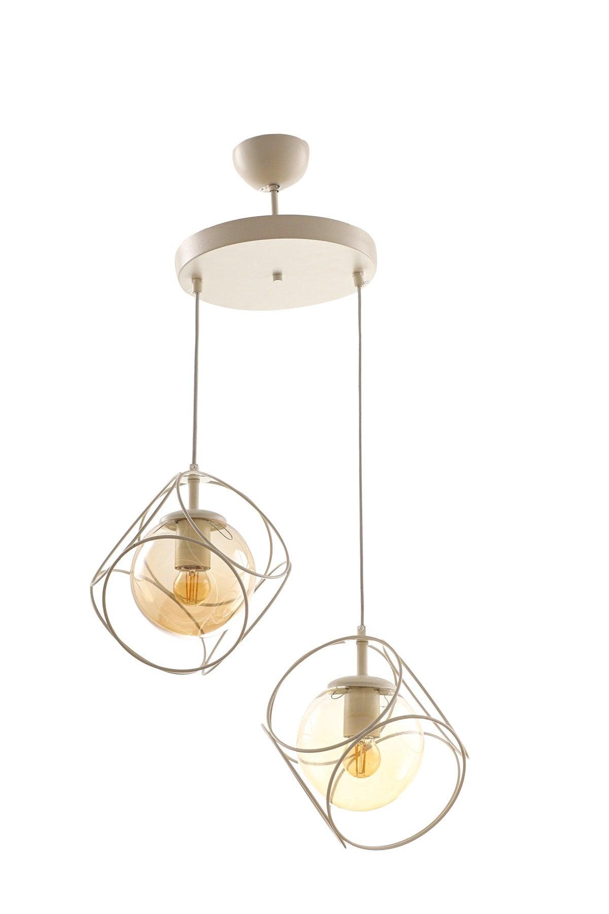 Suna 2.li White-honey Glass Chandelier - Swordslife