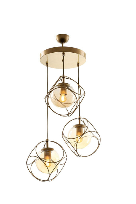 Suna 3rd Tumbled-Honey Glass Chandelier - Swordslife