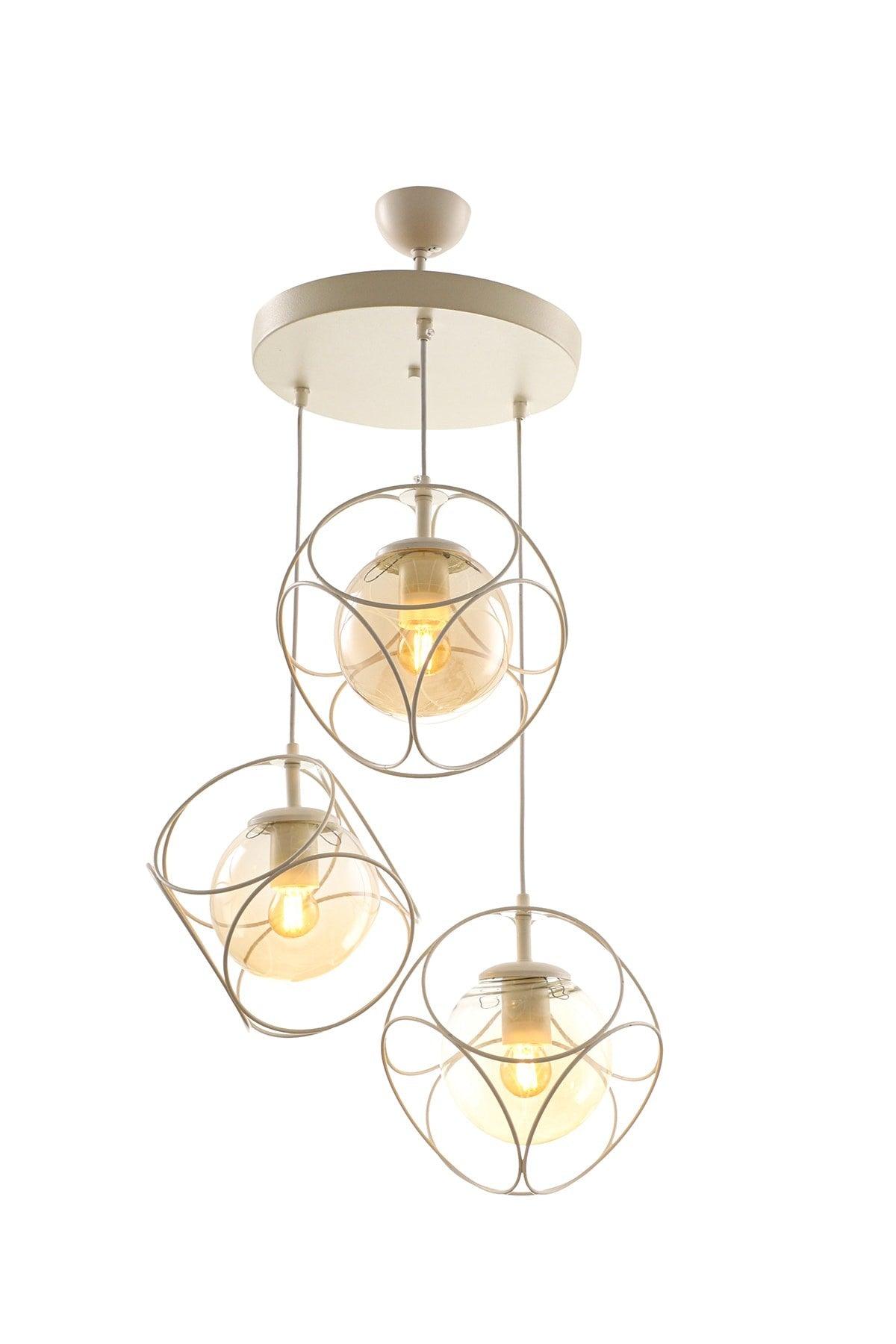 Suna 3rd White-honey Glass Chandelier - Swordslife