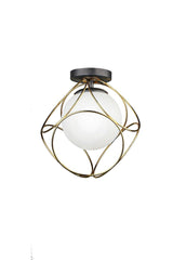 Suna Ceiling Mount Single Chandelier Gold White Glass - Swordslife