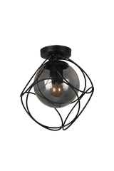 Suna Single Black-smoked Glass Ceiling Mount Chandelier - Swordslife