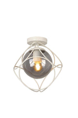 Suna Single White-smoked Glass Ceiling Mount Chandelier - Swordslife