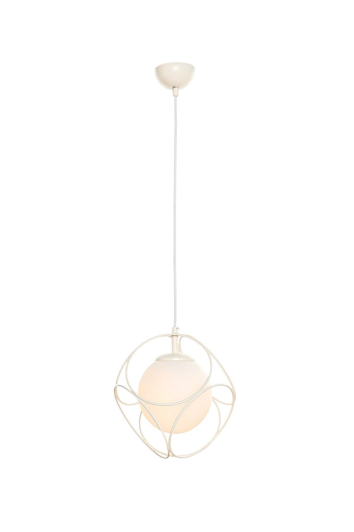 Suna Single White-white Glass Chandelier - Swordslife