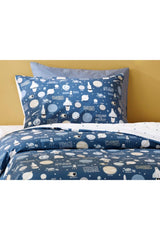 Super Plane Cotton Kids Duvet Cover Set 160x220 Cm Indigo - Swordslife