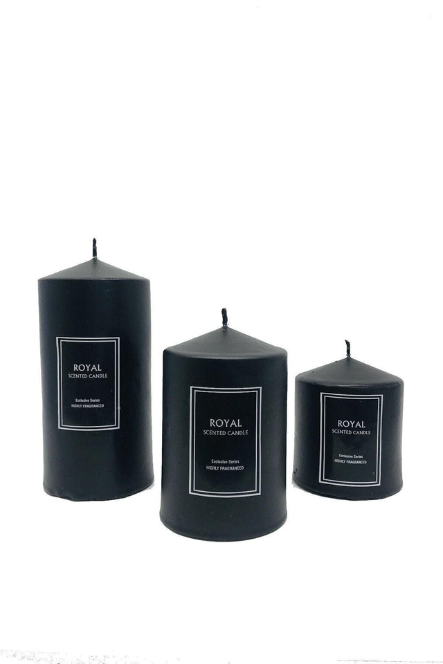 Super Set Black Cylinder Wax Powder Scented 6 Diameter Lengths 6-9-12 Cm - Swordslife