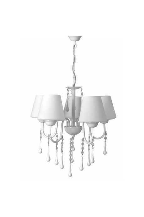 Swan 5 Piece Beaded Chandelier - White - Swordslife