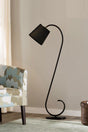 Swan Modern Black Metal Fabric Headed Floor Lamp - Swordslife