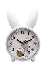 Rabbit Themed Desk Clock Kids Room Alarm Alarm White - Swordslife