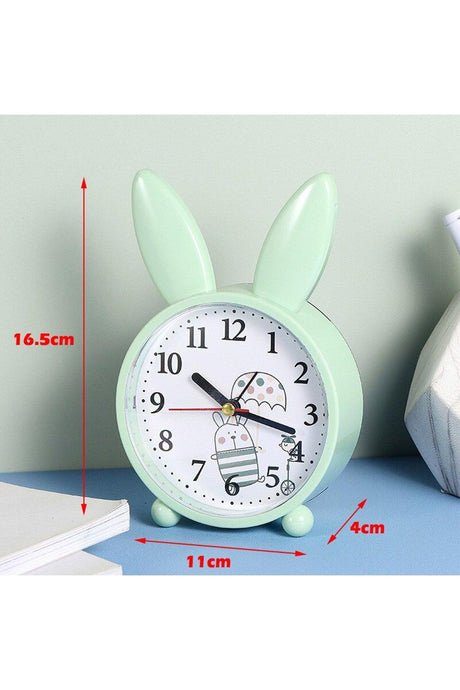 Rabbit Themed Desk Clock Kids Room Alarm Alarm Clock Green - Swordslife