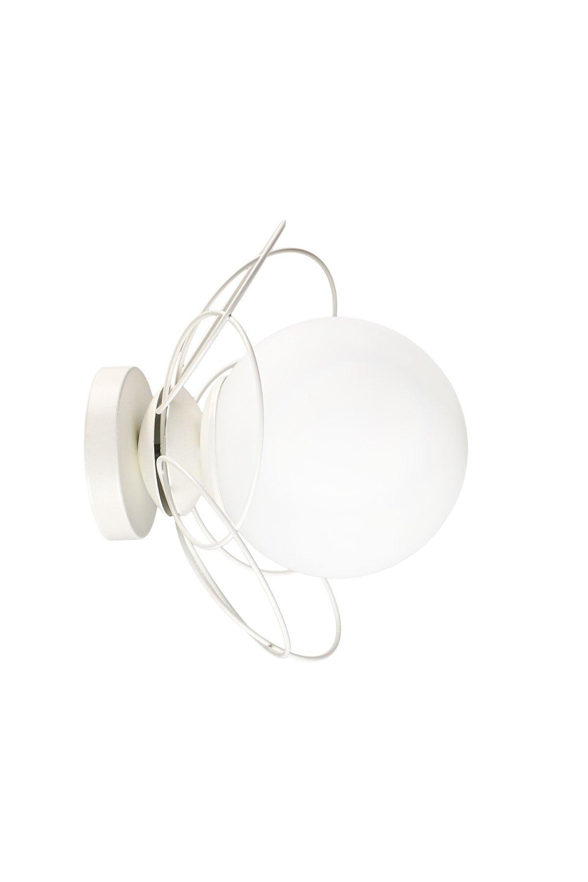 Alaca Ceiling Mount Single Chandelier White White Glass - Swordslife