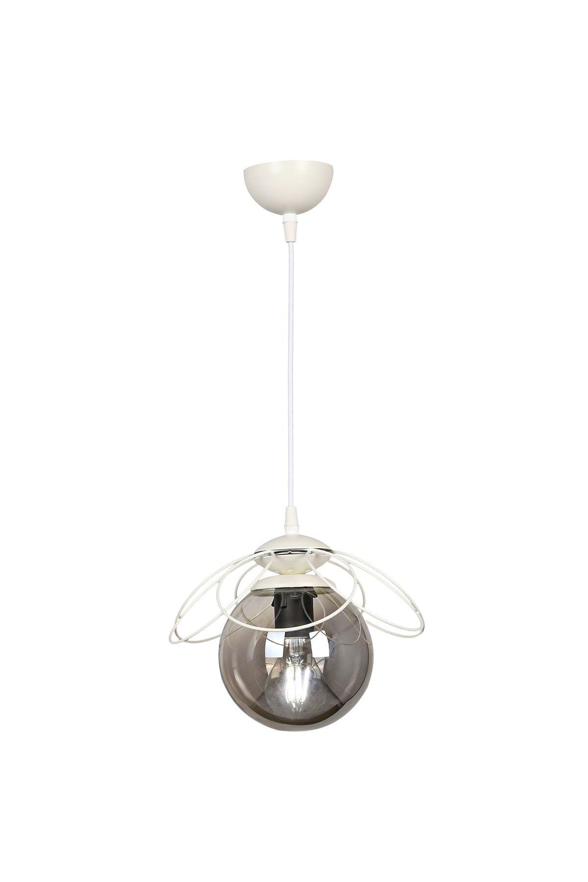 Alaca Single Chandelier White Smoked Glass - Swordslife