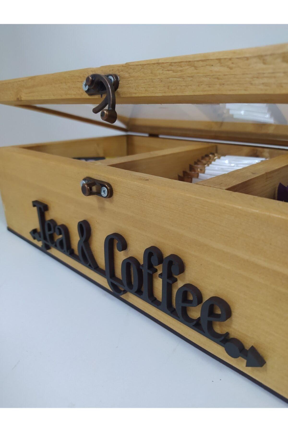 Tea And Coffee Storage Box, Wooden Organizer, Kitchen Organizer - Swordslife