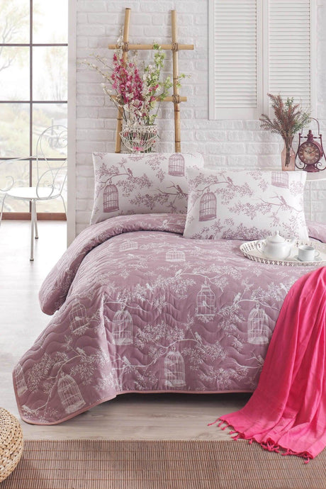 Single Quilted Bedspread Set Samyeli Lila - Swordslife