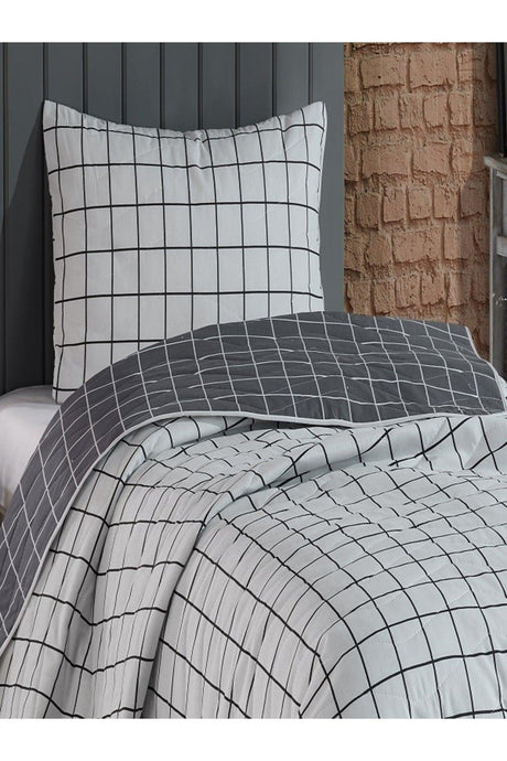 Single Quilted Bedspread Set Black White Minikaro - Swordslife