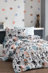 Single Miavv Blue Ranforce Duvet Cover Set - Swordslife